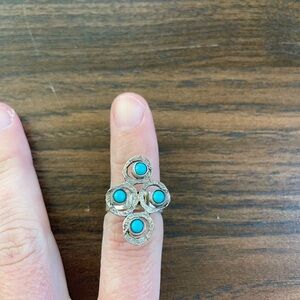 Vintage Silver and Turquoise Women's Ring